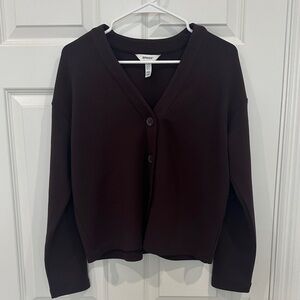 SPANX Women's Airessential Maroon Cardigan Sweater